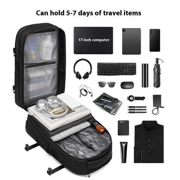 Mochila Trolley Expandible de Gran Capacidad para Viajes de Negocios