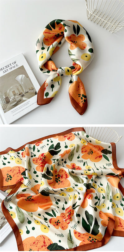 Pañuelo de Seda Cuadrado 70cm - Versátil para Primavera y Otoño - Image 45