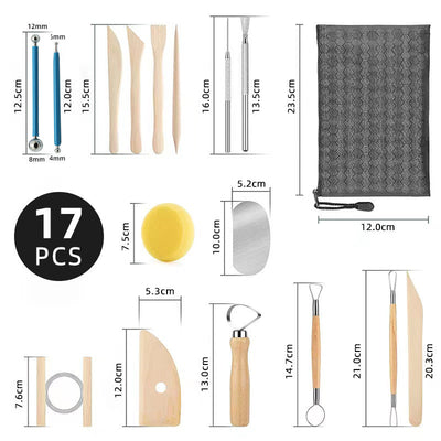 Set de 17 Herramientas Profesionales para Cerámica y Modelado Artístico - Image 6
