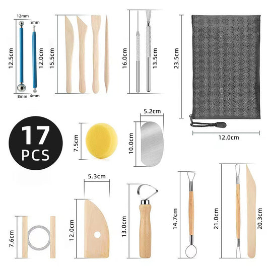 Set de 17 Herramientas Profesionales para Cerámica y Modelado Artístico - Image 6