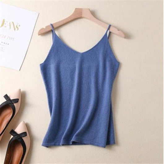Camiseta Escotada V Suéter Tejido Suelto para Primavera y Verano - Image 17