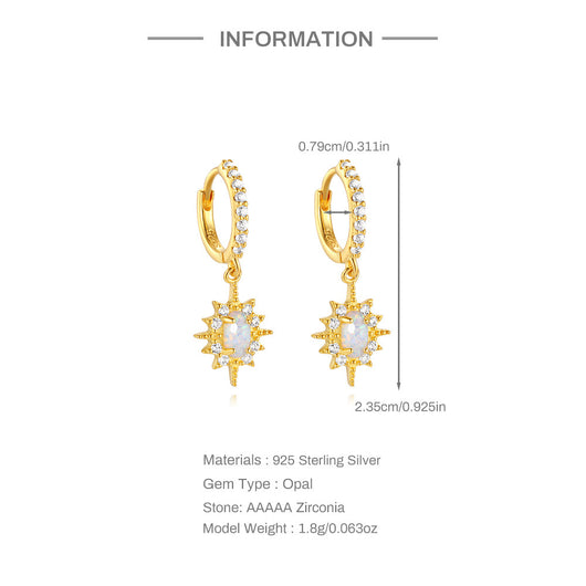 Aretes de Plata Esterlina S925 con Ópalo Azul y Diamantes - Diseño Europeo - Image 17