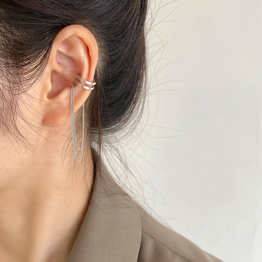 Aretes de Plata Esterlina 925 Doble Capa - Diseño Minimalista Lujo Ligero