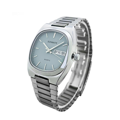 Reloj de Cuarzo Elegante Acero Inoxidable Correa Blanca Diseño Cuadrado - Image 5