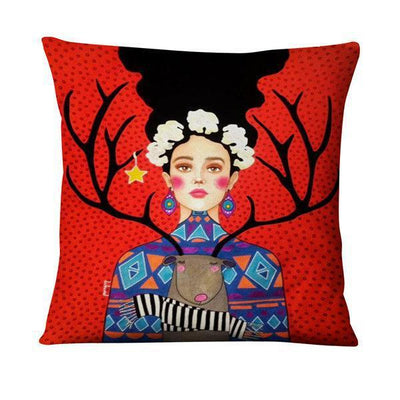 Funda de Almohada de Lino con Diseño Pintado Diario - Image 31