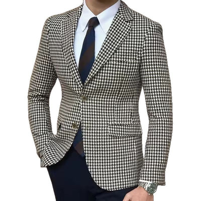 Traje Slim Fit Entallado con Patrón Pata de Gallo - Image 12