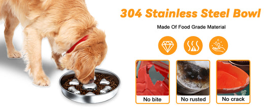 Comederos Lentos para Perros Antideslizantes con Diseño de Corazones y Huesos - Image 16
