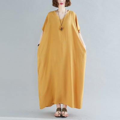 Vestido Bohemio Talla Grande para Mujer - Algodón Puro Cuello V - Image 16