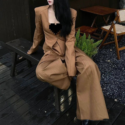 Traje de Moda Retro Americano: Blazer y Pantalón Ancho - Image 7