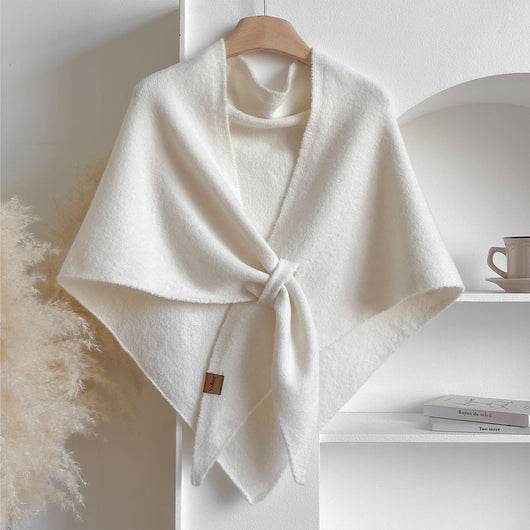 Chal Triangular Tejido Grueso Coreano para Invierno - Abrigo Suave y Cálido - Image 5