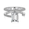 S925 Sterling Plateado Ring Rectangular Chamfering Zircon Hollow Gang Drill Platinum No 6