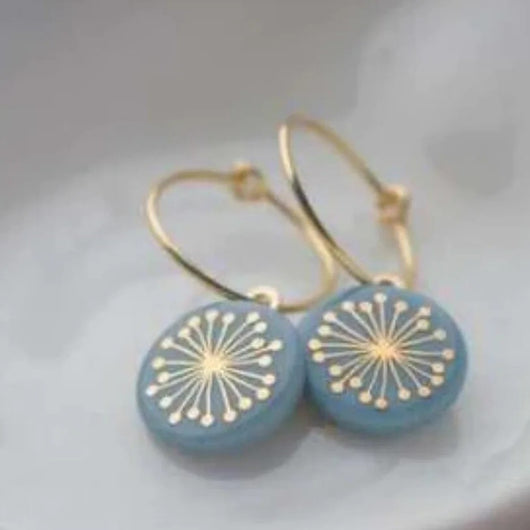 Aretes Geométricos de Diente de León en Plástico Creativo - Image 5
