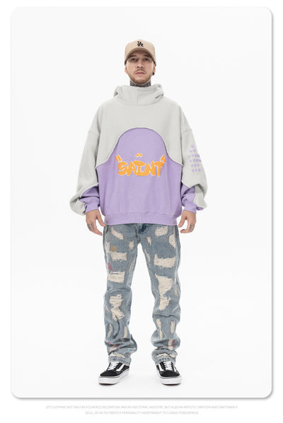 Sudadera con Capucha Acolchada de Terciopelo y Contraste de Colores - Image 11