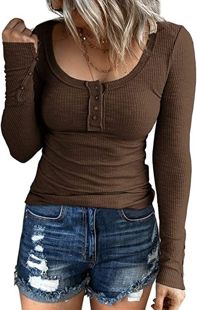 Chaleco de Botones Mujer con Cuello V y Manga Larga - Image 32