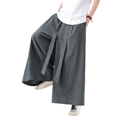 Pantalones Holgados de Algodón y Lino Talla Grande Estilo Chino para Hombre - Image 5