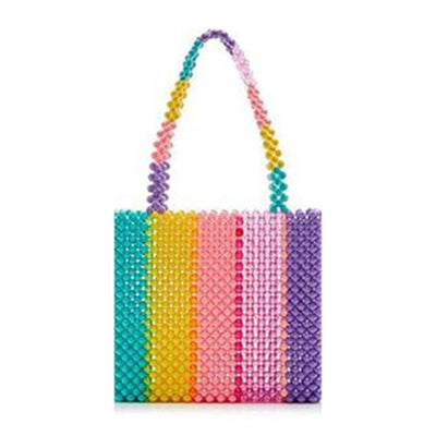 Bolsa Tejida con Patrones de Puzzle y Cuentas Decorativas - Image 20