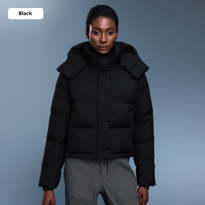 Abrigo de Plumas de Pato Blanco Desmontable con Capucha para Mujer - Invierno Cálido y Elegante - Image 7