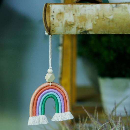 Colgante Bohemio Arcoíris Tejido a Mano para Auto - Image 13