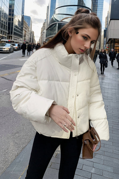 Chaqueta Acolchada de Cuero Desechable Invierno Europea y Americana - Image 26