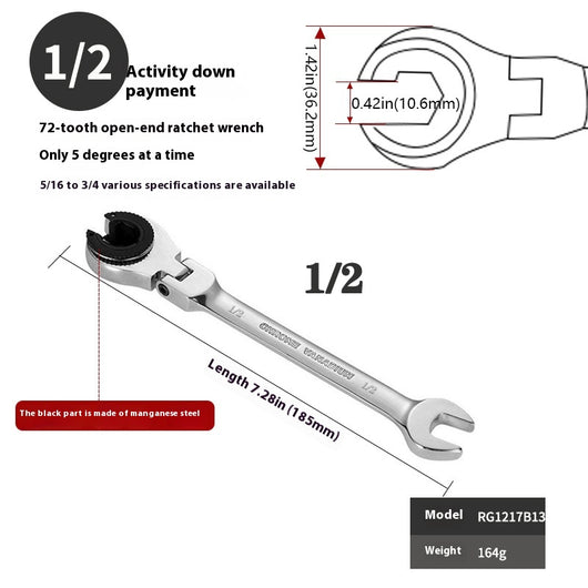 Llave Inglesa Ajustable con Carraca de Tubo Abierto - Image 7