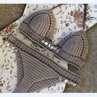 Bikini Tejido a Mano con Borlas - Traje de Baño Crochet Artesanal para Playa - Image 7