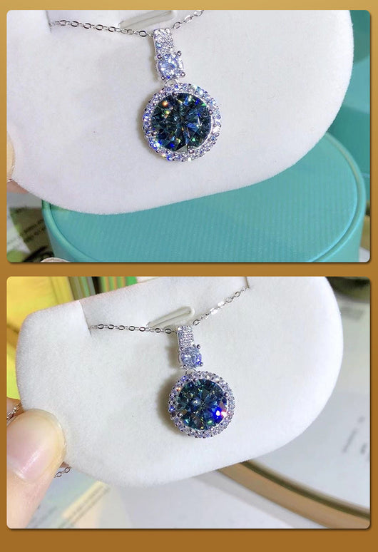 Collar Colgante Redondo con Incrustaciones de Piedra Mosang - Image 4