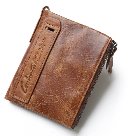 Billetera Corta para Hombre Black Angel Cuero Crazy Horse Doble Cierre - Image 12
