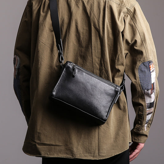 Bolsa de Cuero Genuino para Hombre - Estilo Retro Casual