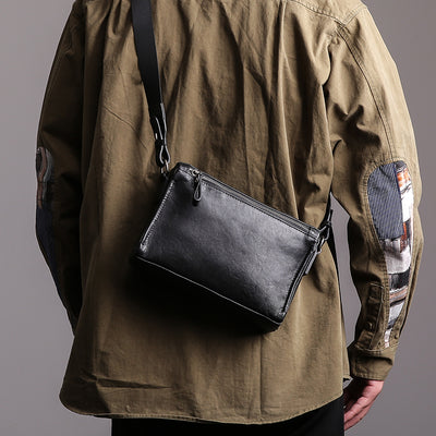 Bolsa de Cuero Genuino para Hombre - Estilo Retro Casual