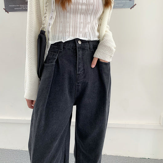 Pantalón Denim Retro Cintura Alta Pierna Ancha para Mujer - Image 10