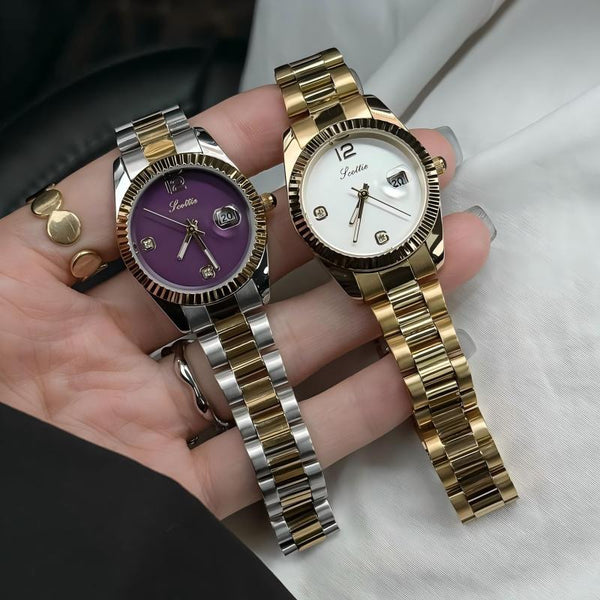 Reloj de Acero Inoxidable para Mujer con Cristal Brillante