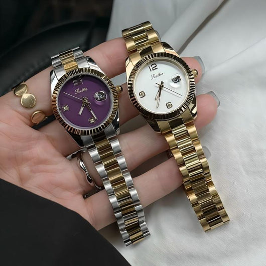 Reloj de Acero Inoxidable para Mujer con Cristal Brillante