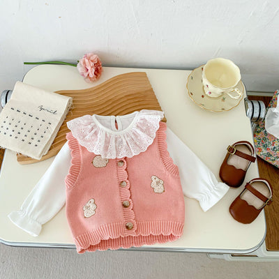 Chaleco Cardigan Infantil con Estampado de Conejitos - Image 8