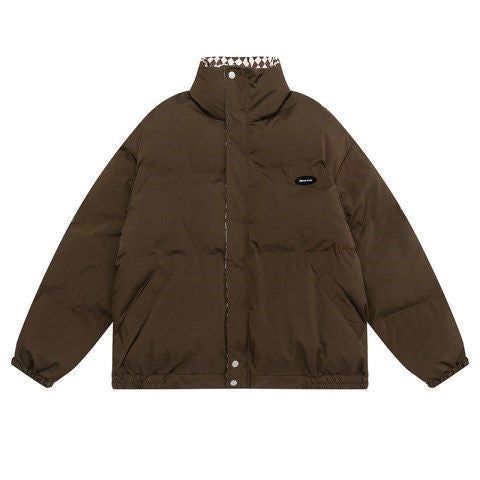 Abrigo Acolchado Cuadros Retro para Mujer - Estilo Clásico Invierno - Image 5
