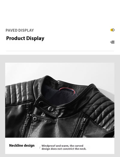 Chaqueta de Cuero para Hombre Primavera Otoño - Estilo Motociclista Casual - Image 13