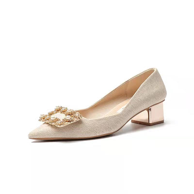 Tacones Altos Punta Afilada Perla Estilo Hada - Image 8