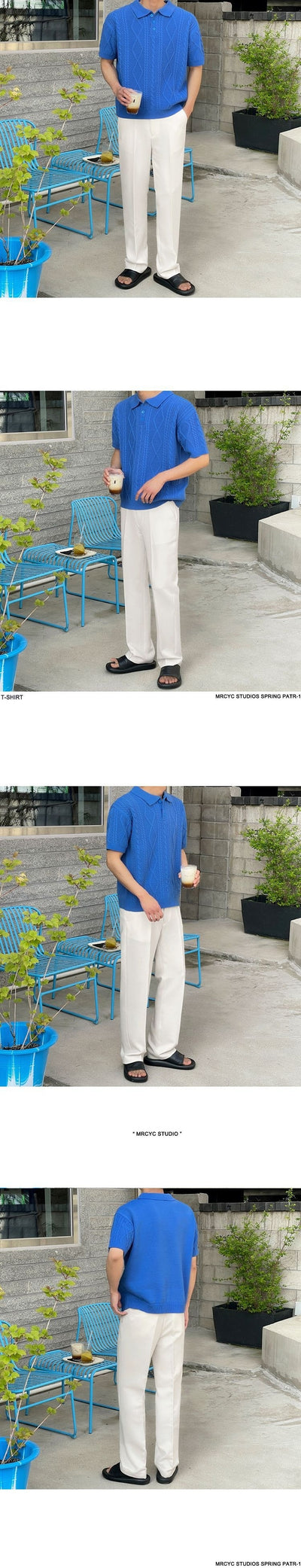 Suéter T-Shirt Hombre Cuello Solapa Verano Oversize - Image 9