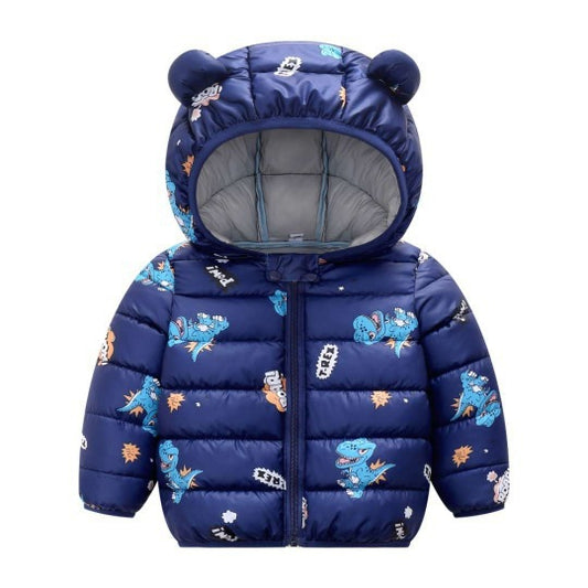 Chaqueta Acolchada Infantil con Diseño de Dinosaurio