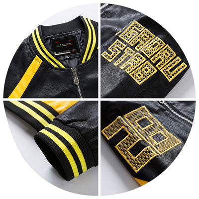 Chaqueta de Cuero PU Casual para Hombre - Estilo Juvenil Moderno - Image 8