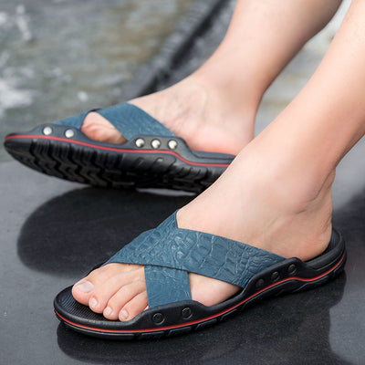 Sandalias de Playa para Hombre en Cuero Vacuno con Diseño Calado Transpirable - Image 14