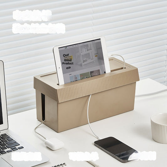 Organizador de Cables y Regleta de Enchufes con Caja de Almacenamiento