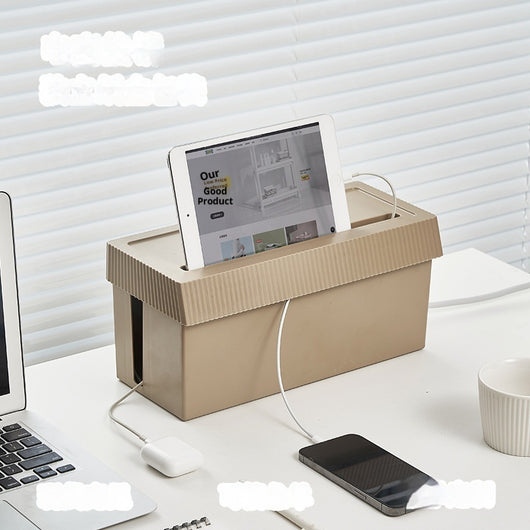 Organizador de Cables y Regleta de Enchufes con Caja de Almacenamiento