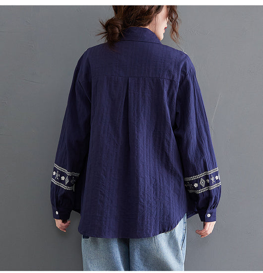 Blusa Holgada de Manga Larga para Mujer Talla Grande - Image 12