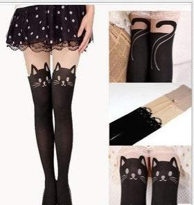 Medias Largas Estilo Harajuku con Diseño de Gato Kawaii - Image 3