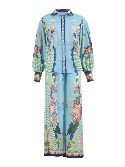 Camisa Retro Francesa Estampada de Moda - Image 11