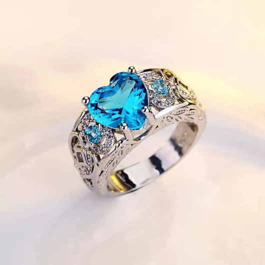 Anillo de Compromiso Princesa Corazón con Rubí - Image 6