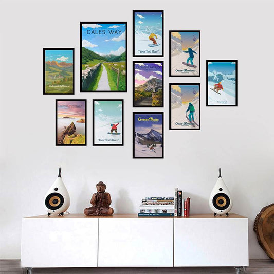 Póster Vintage Estación de Esquí de los Alpes Franceses para Decoración de Dormitorio