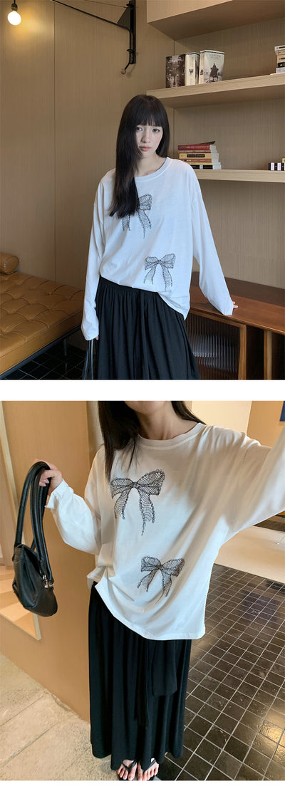 Blusa Larga Estampado Moño Mujer Suelta y Cómoda - Image 15