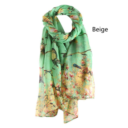 Pañuelo Estampado Rama de Árbol y Pájaro - Diseño Natural - Image 9