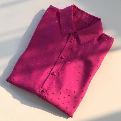 Camisa de Manga Larga en Satén Sedoso Reversible con Brillo - Image 9